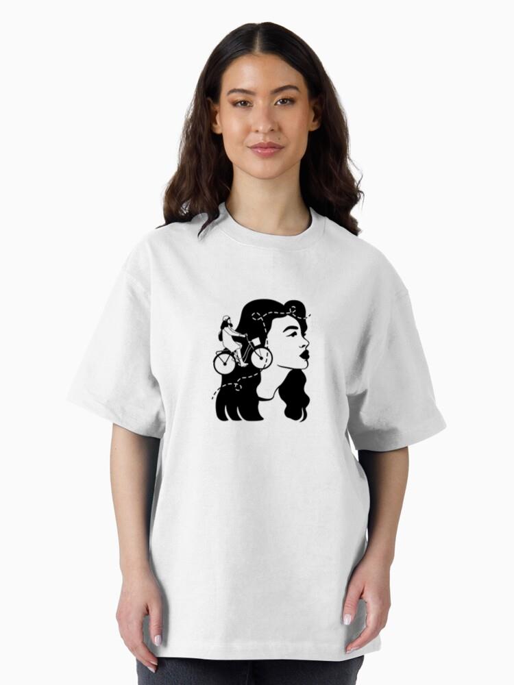 Woman Biker Filled Stroke T-Shirt - Image 3