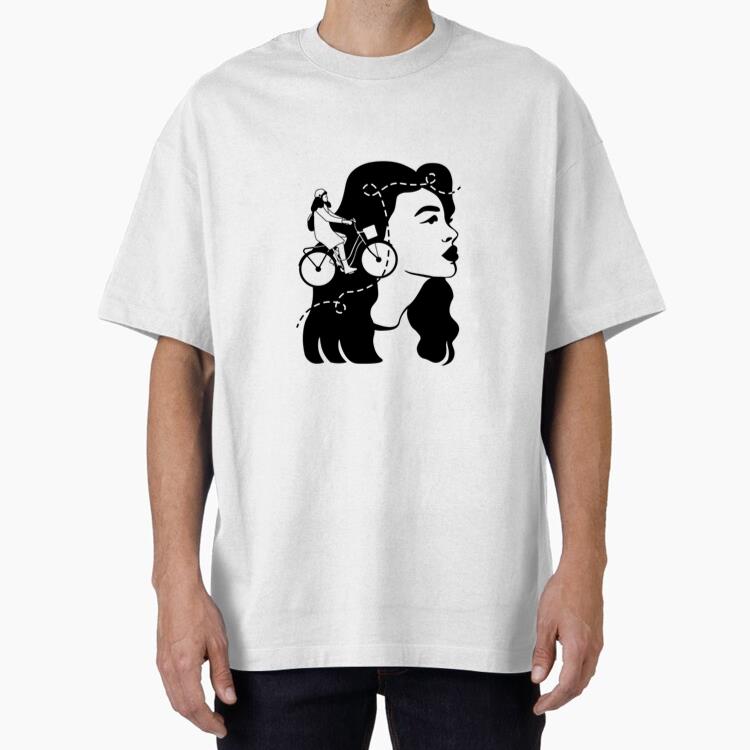 Woman Biker Filled Stroke T-Shirt