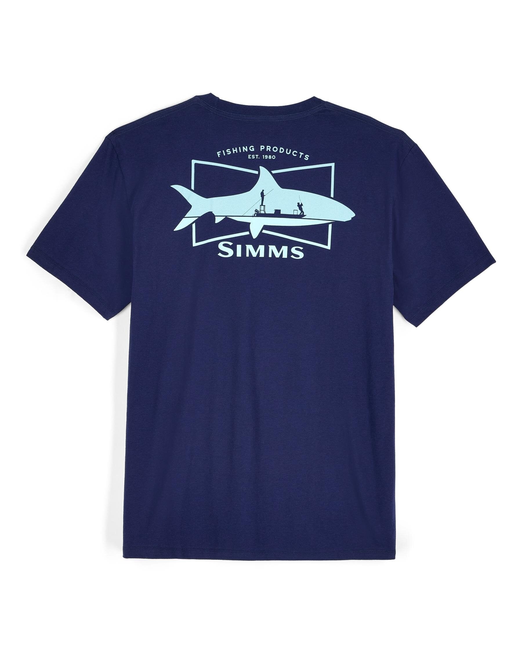 Mens Graphic Cotton T-Shirt in Sea Breeze/Navy