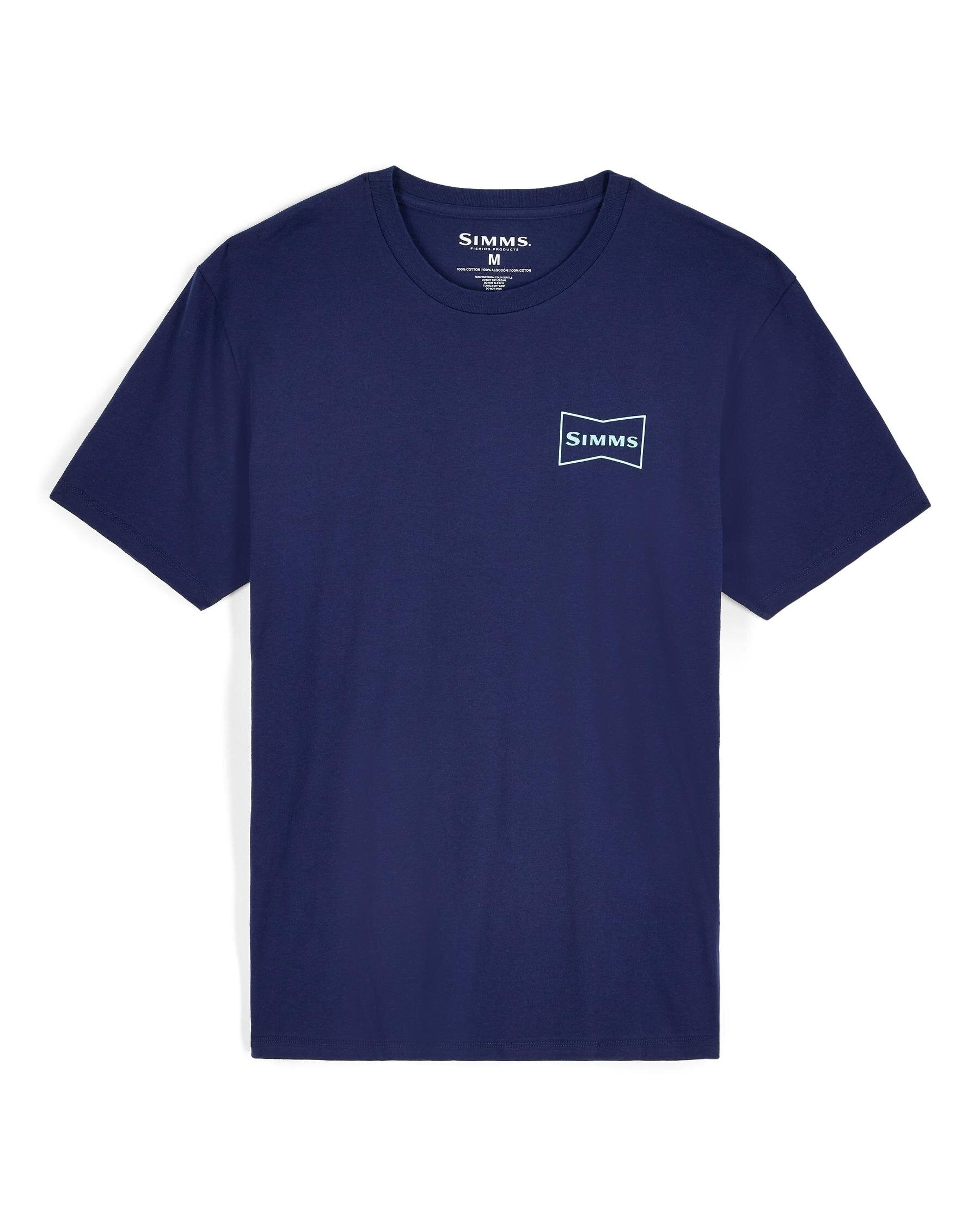 Mens Graphic Cotton T-Shirt in Sea Breeze/Navy