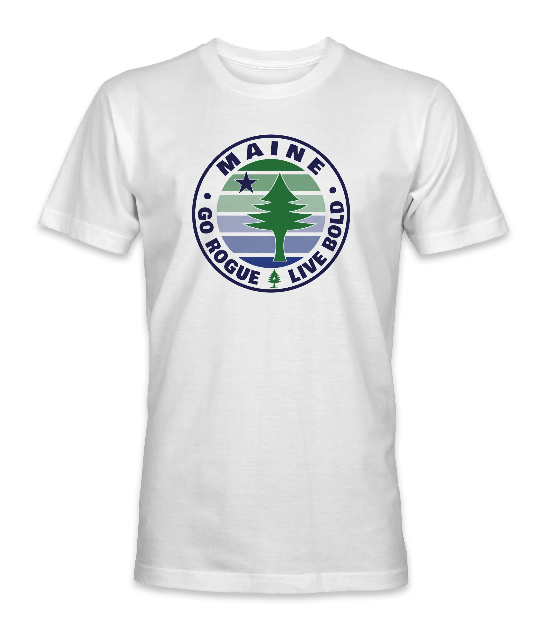 Maine Flag Gradient T-Shirt in White - Unisex Fit