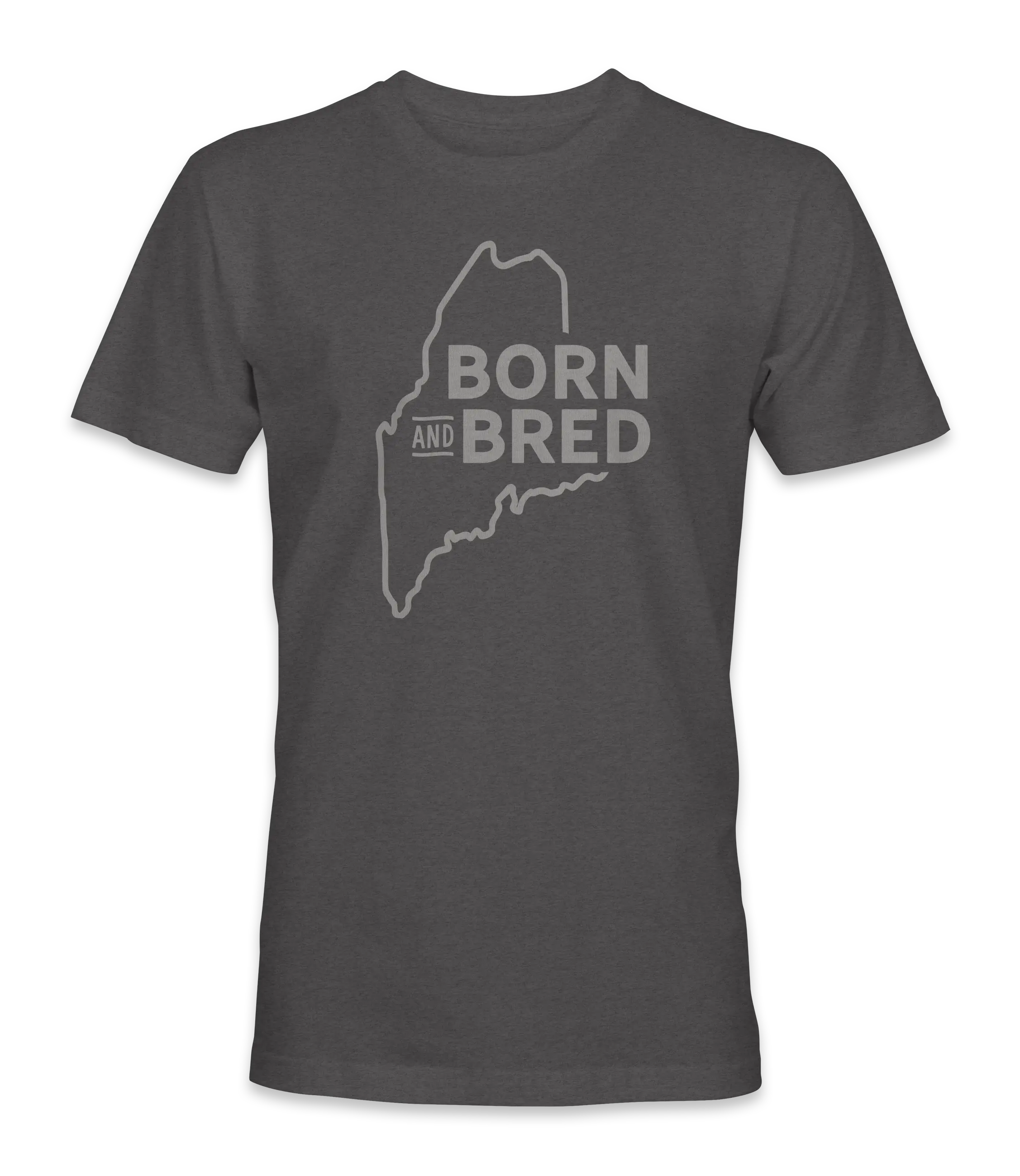 Maine Outline T-Shirt in Antique Heliconia & Heather Dark Grey
