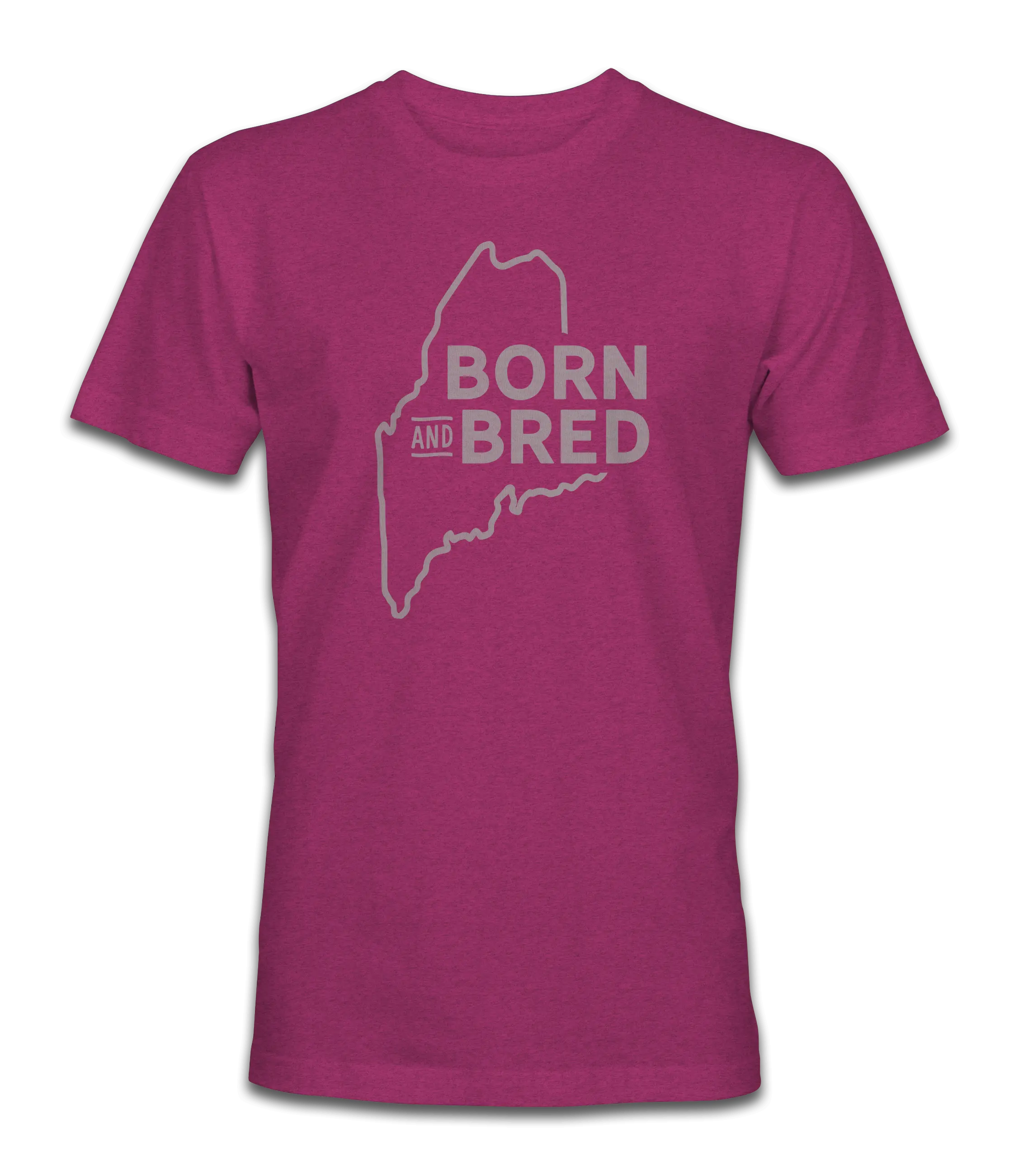 Maine Outline T-Shirt in Antique Heliconia & Heather Dark Grey