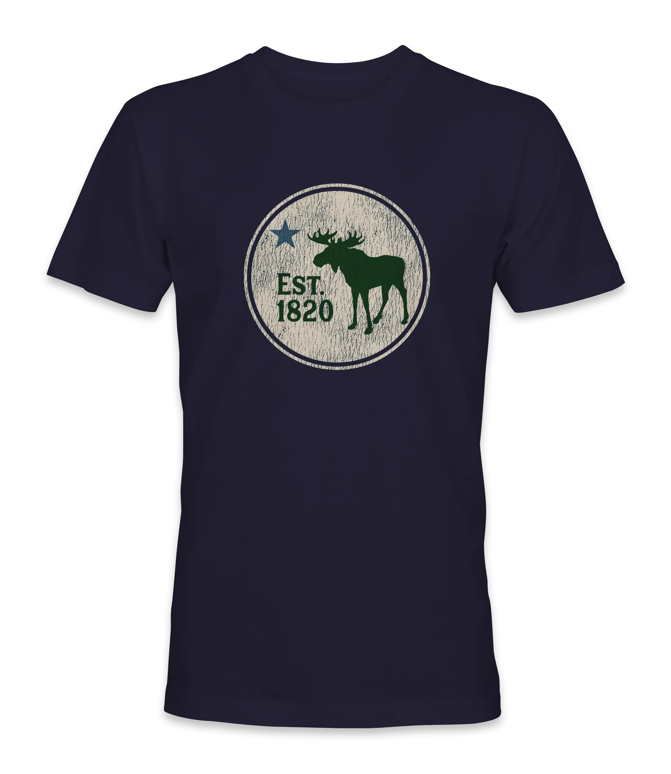 Maine State Flag Moose Unisex Cotton T-shirt