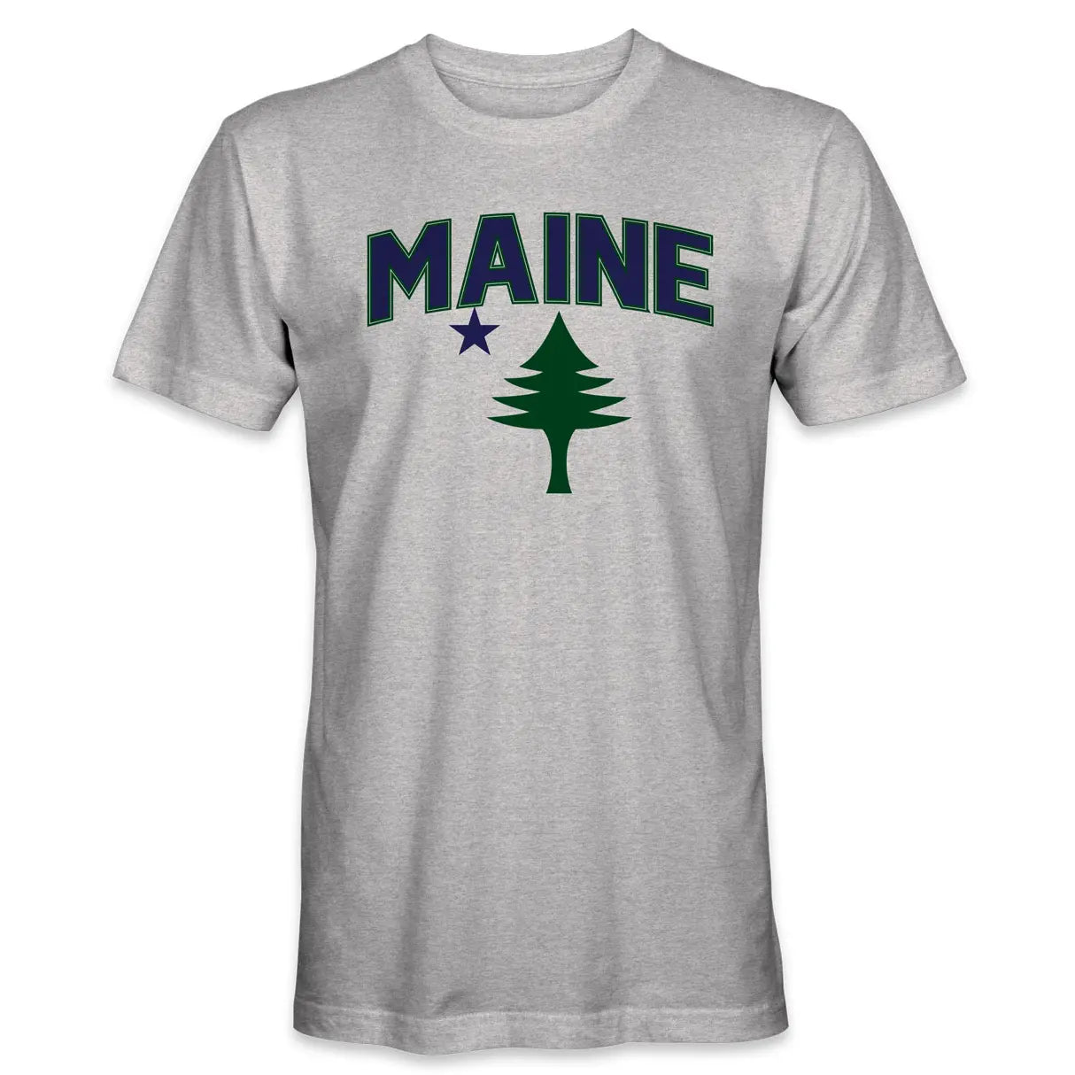 Maine Arch Cotton T-Shirt Heather Grey Unisex