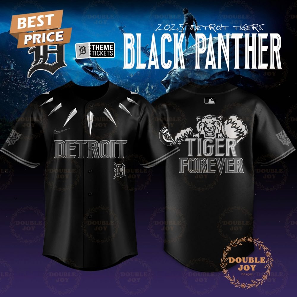 Gohipanda - 2025 Black Panther Detroit Tigers Forever Limited Edition Baseball Jersey