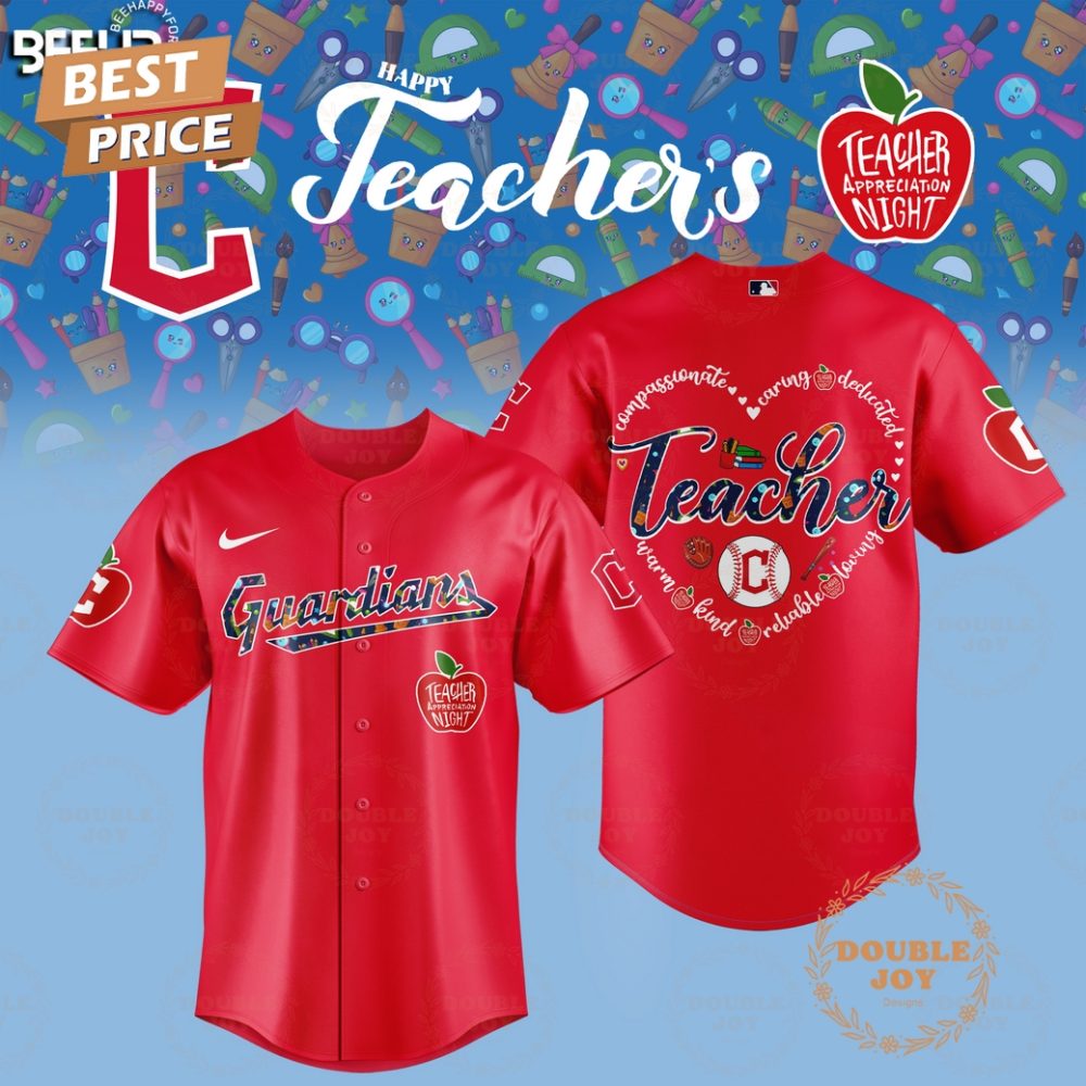 Gohipanda - 2025 Cleveland Guardians Happy Teachers Appreciation Night Limited Edition Baseball Jersey - Red