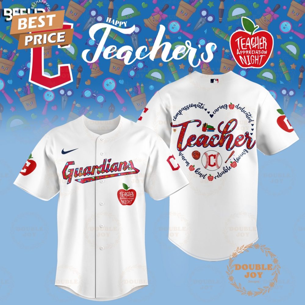 Gohipanda - 2025 Cleveland Guardians Happy Teachers Appreciation Night Limited Edition Baseball Jersey - White