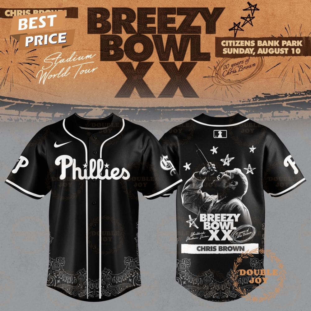 Gohipanda - 2025 Philadelphia Phillies Breezy Bowl Xx Chris Brown Limited Edition Baseball Jersey