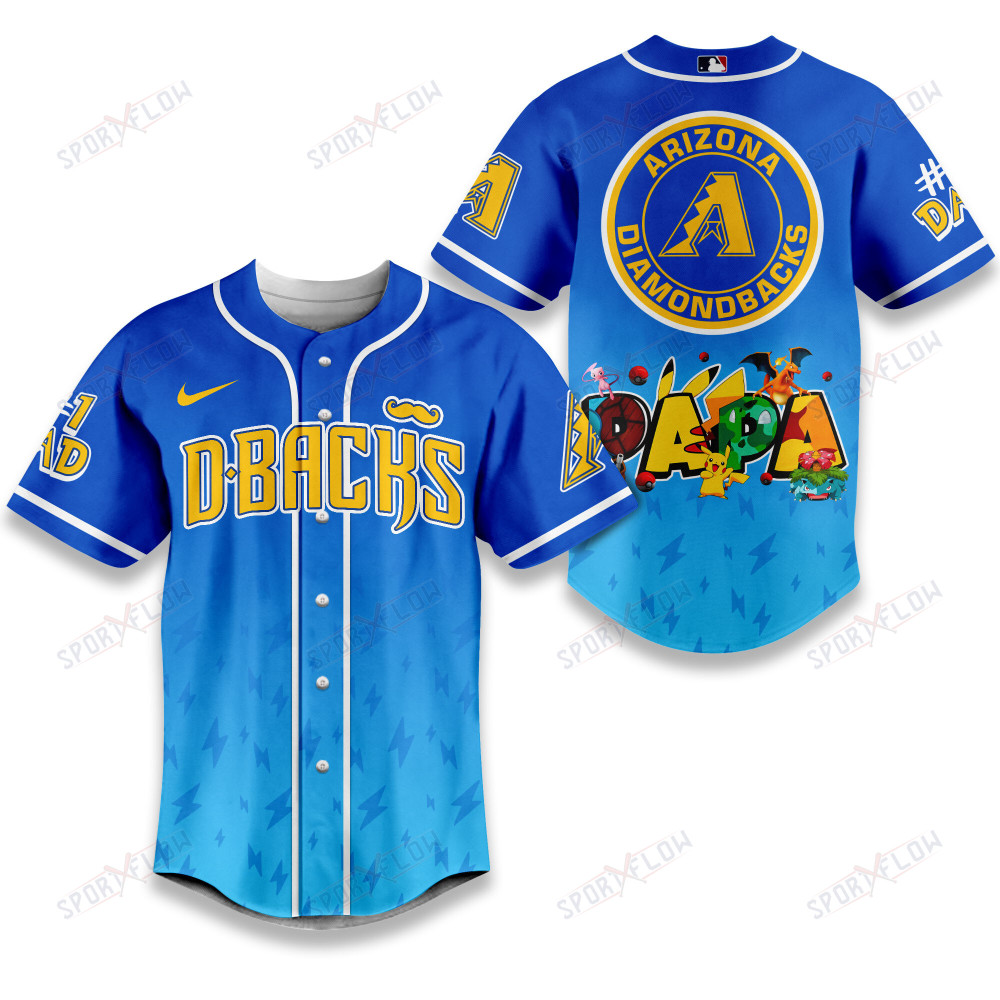 Gohipanda - Arizona Diamondbacks Lightning Effect "Papa" Pokemon Graphic Baseball Jersey