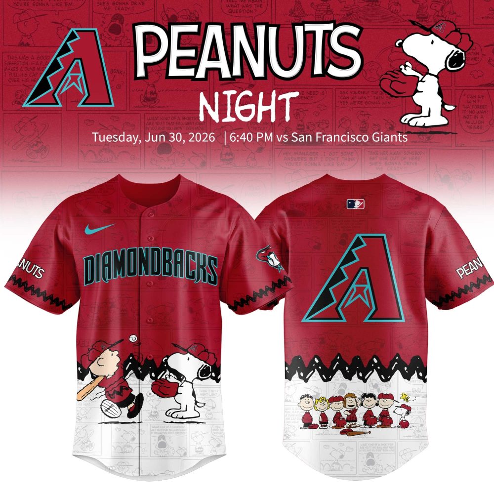 Gohipanda - Arizona Diamondbacks Peanuts Night 2026 Special Edition Jersey
