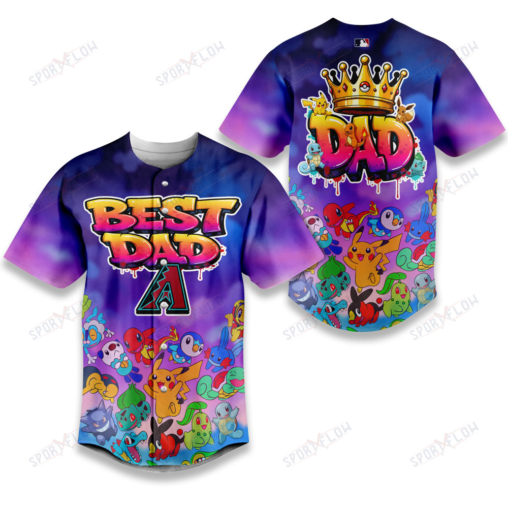 Gohipanda - Arizona Diamondbacks Pokã©Mon Crossover Father'S Day Baseball Jersey