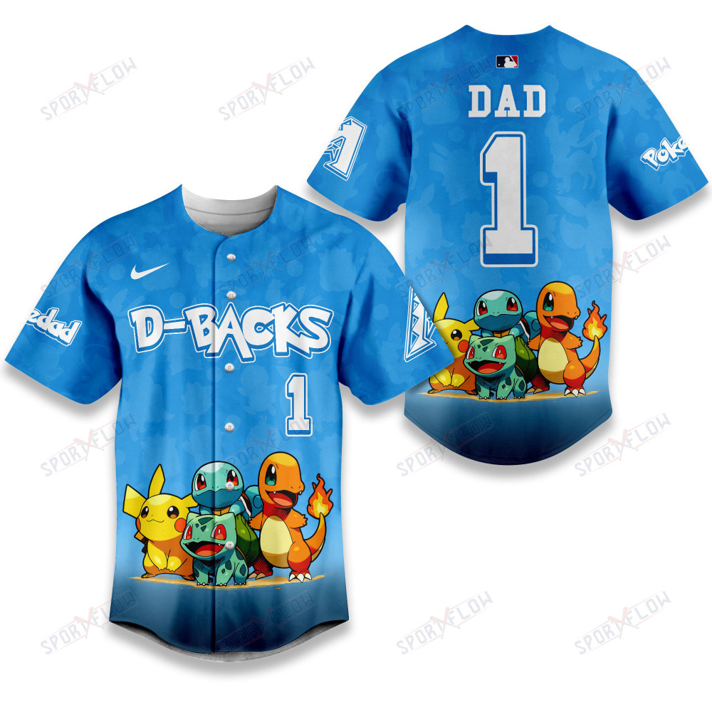 Gohipanda - Arizona Diamondbacks Pokã©Mon The "Dad 1" Signature Baseball Jersey