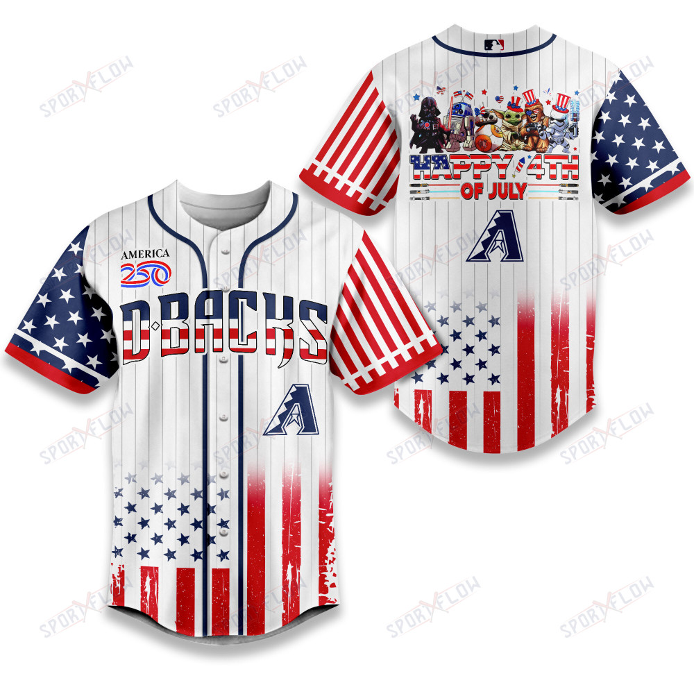Gohipanda - Arizona Diamondbacks X Star Wars Happy America 250 Years Baseball Jersey