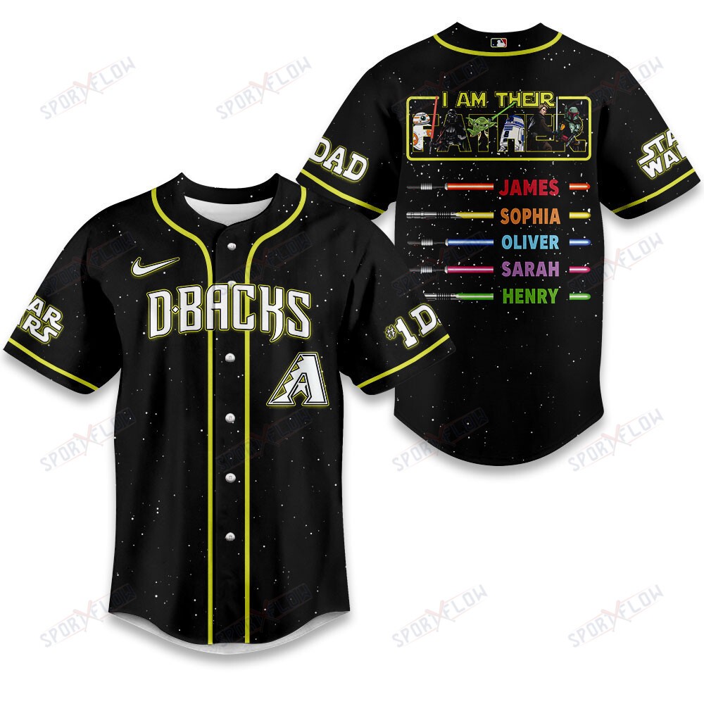 Gohipanda - Arizona Diamondbacks X Star Wars I Am Their Father Custom Name Baseball Jersey