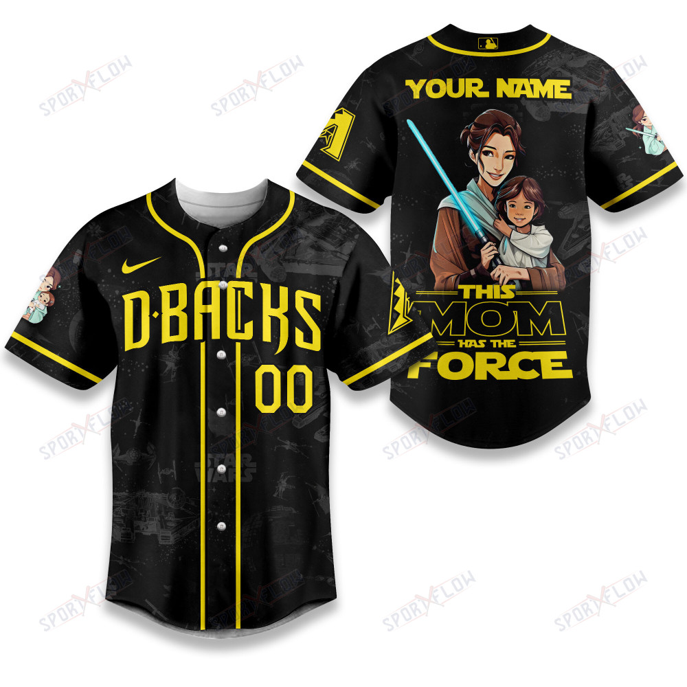 Gohipanda - Arizona Diamondbacks X Star Wars This Mom Has The Force Baseball Jersey