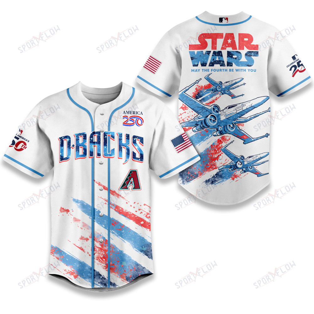 Gohipanda - Arizona Diamondbacks X Star Wars X-Wing America 250 July 4Th Baseball Jersey