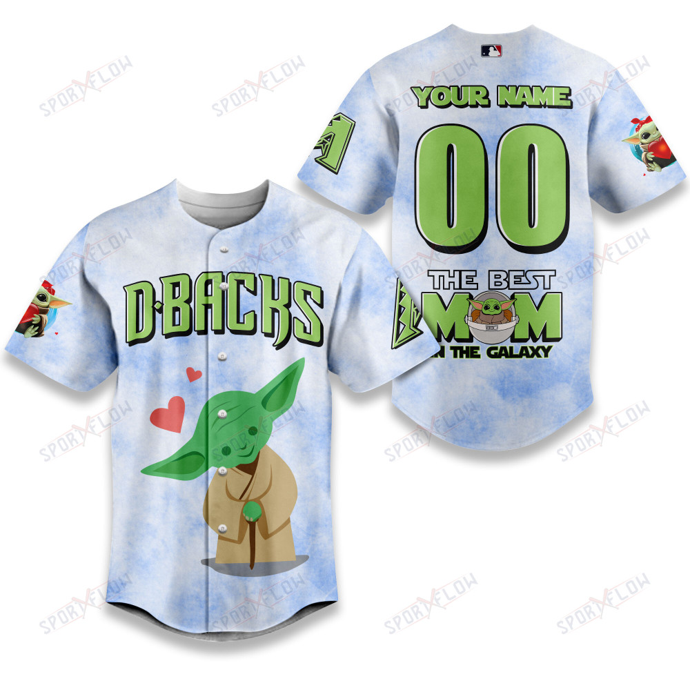 Gohipanda - Arizona Diamondbacks X Star Wars Yoda Best Mom Custom Baseball Jersey