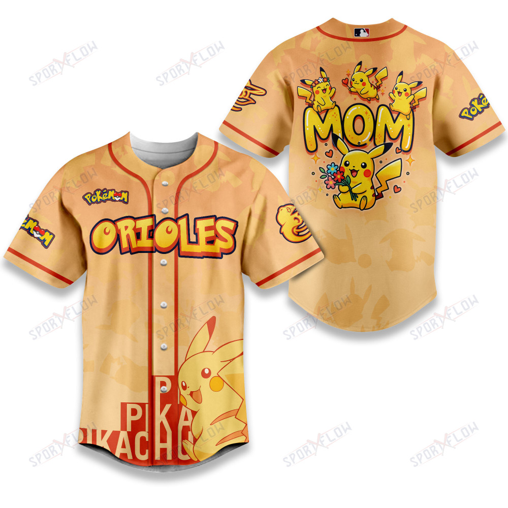 Gohipanda - Baltimore Orioles Pikachu Mom Art Baseball Jersey
