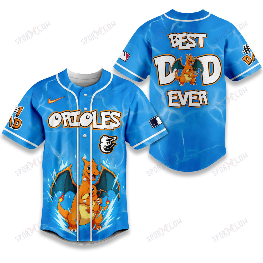 Gohipanda - Baltimore Orioles Pokã©Mon Best Dad Ever Baseball Jersey