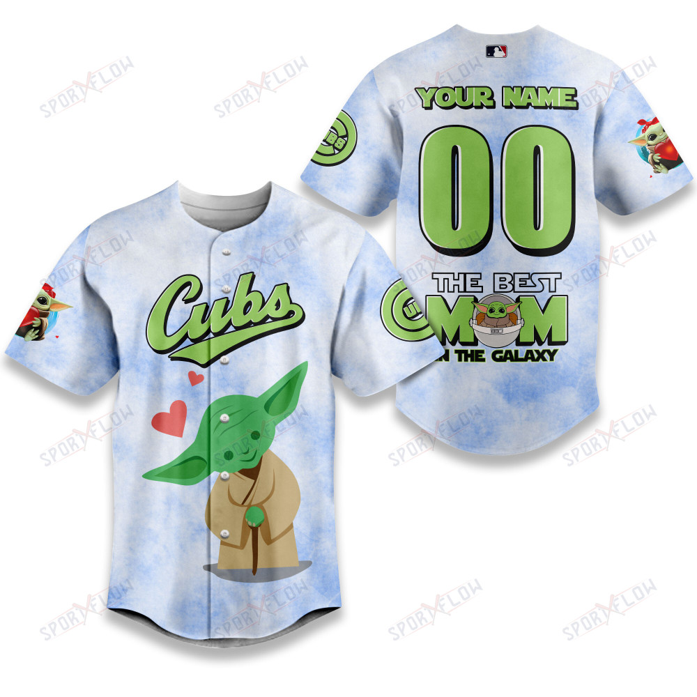Gohipanda - Chicago Cubs X Star Wars Yoda Best Mom Custom Baseball Jersey