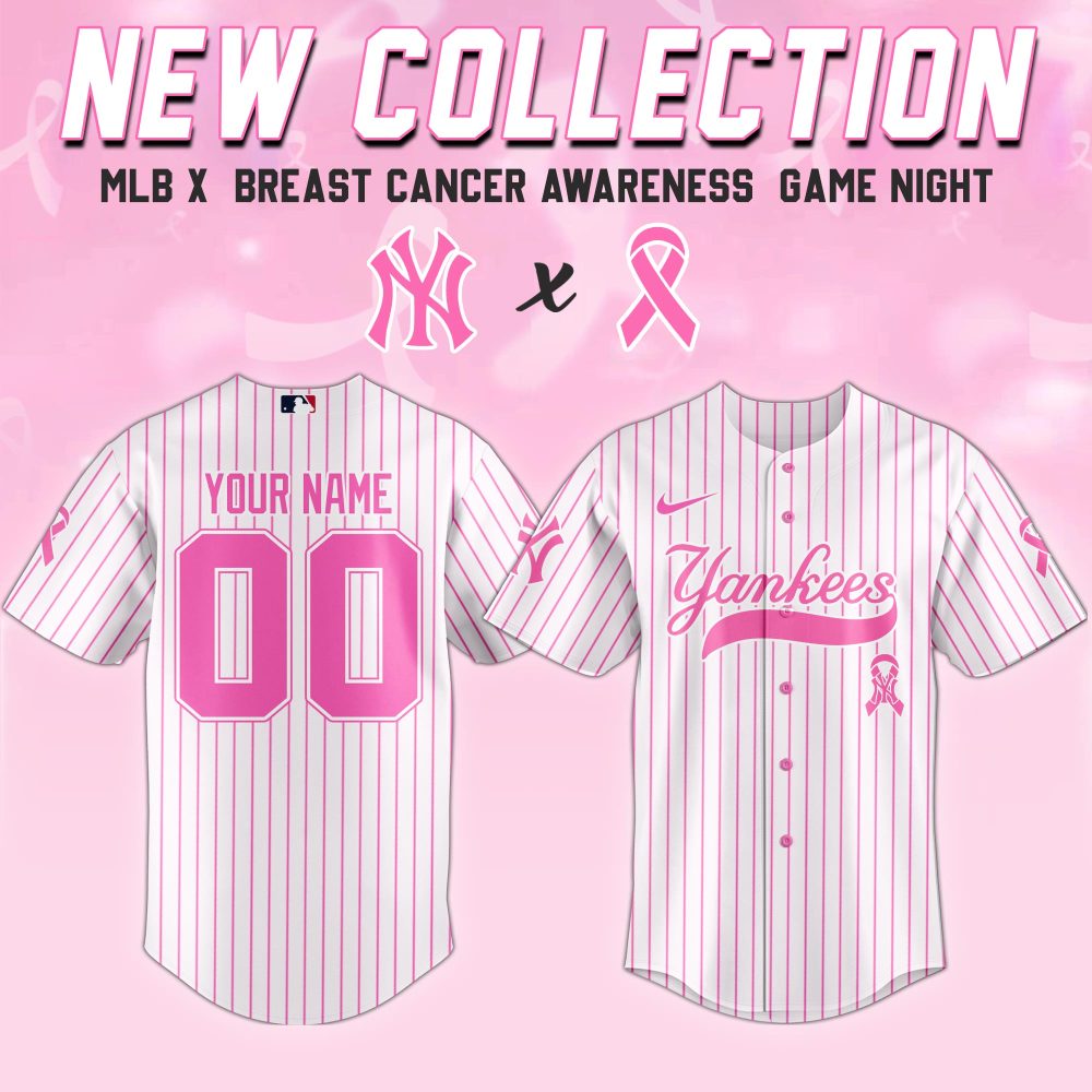 Gohipanda - Custom Yankees Jersey - Breast Cancer Awareness Edition - Limited Mlb Collection