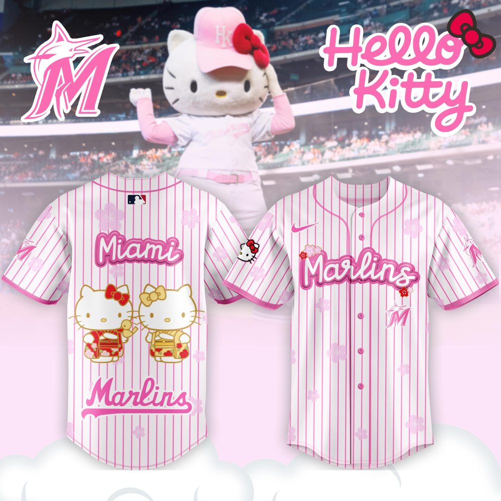 Gohipanda - Limited Edition Hello Kitty Miami Marlins Jersey – Cute Pink Mlb Fan Gear For Kids & Adults