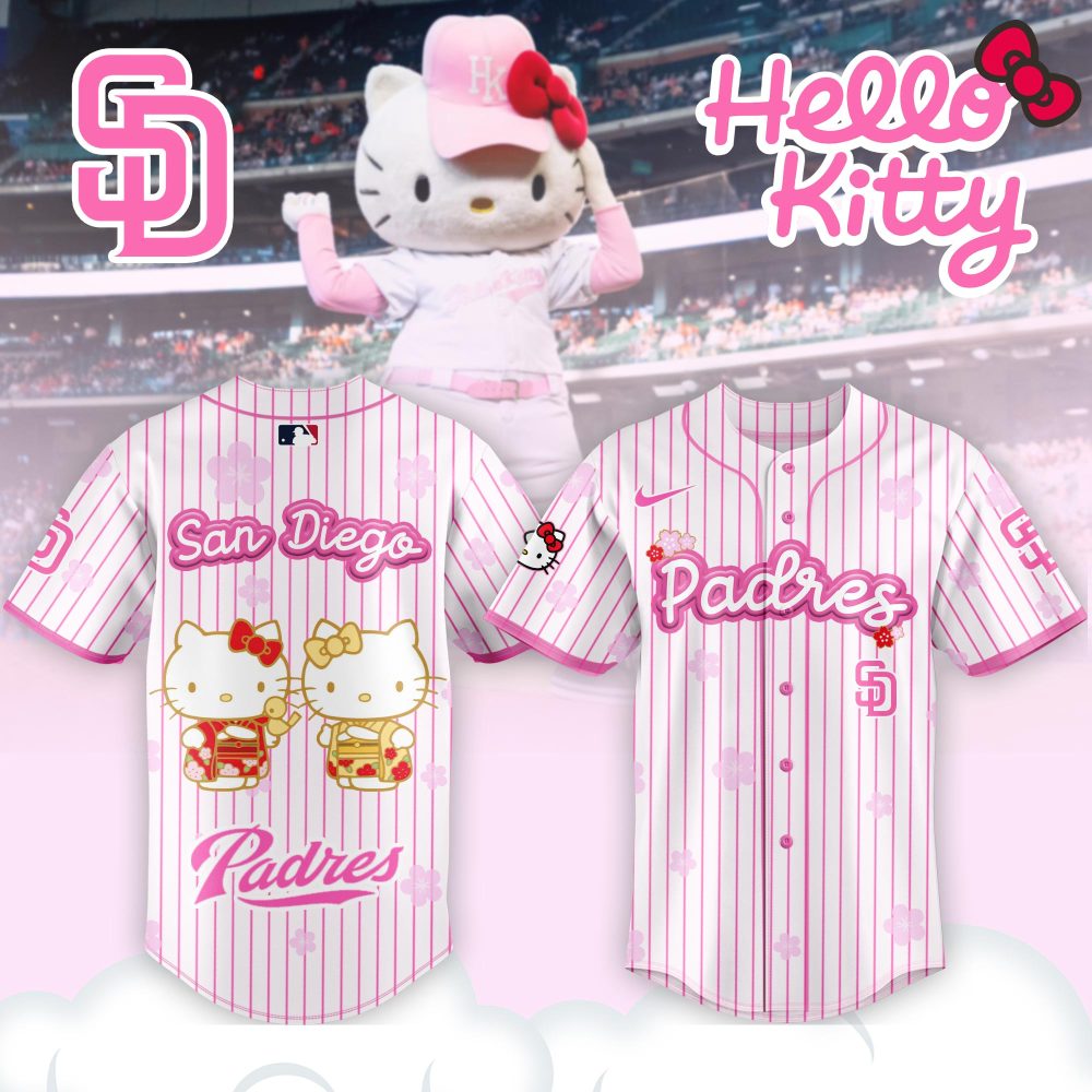 Gohipanda - Limited Edition Hello Kitty San Diego Padres Jersey - Perfect Gift For Fans!