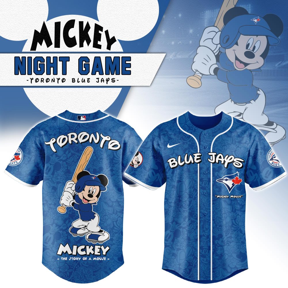 Gohipanda - Limited Edition Mickey Mouse Toronto Blue Jays Jersey - Night Game Design