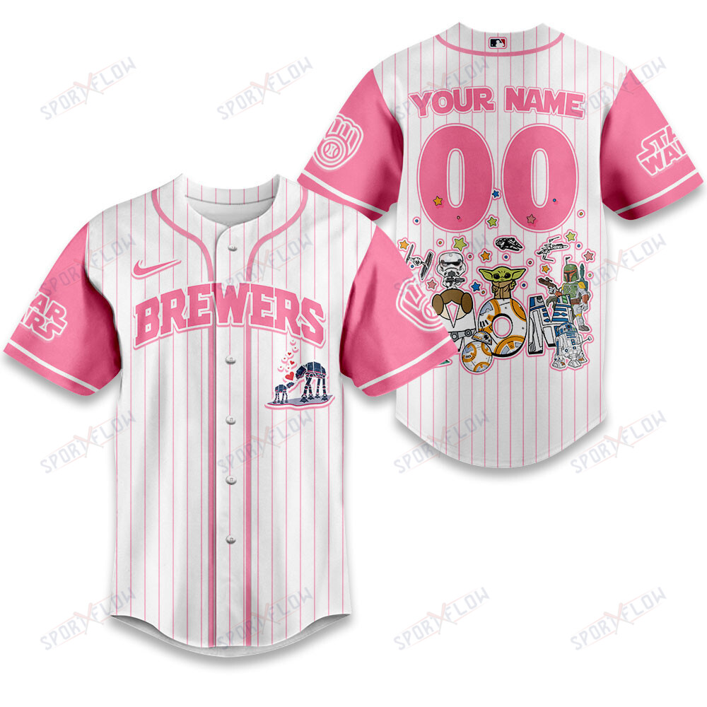 Gohipanda - Milwaukee Brewers X Star Wars Galaxy'S Best Mom Custom Baseball Jersey