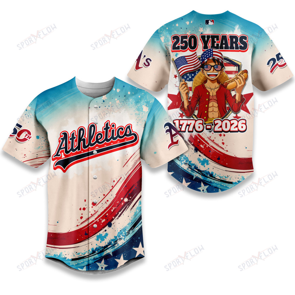 Gohipanda - Oakland Athletics X Luffy 250 Years Celebration Party Baseball Jersey