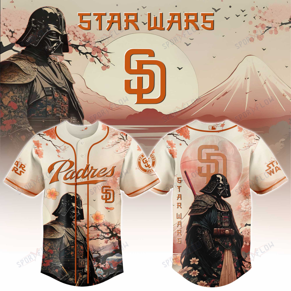 Gohipanda - San Diego Padres X Star Wars Darth Vader Samurai Lord Baseball Jersey