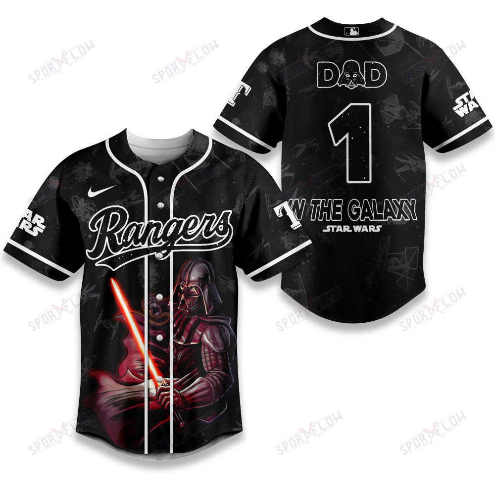 Gohipanda - Texas Rangers X Star Wars Best Dad In The Galaxy Baseball Jersey