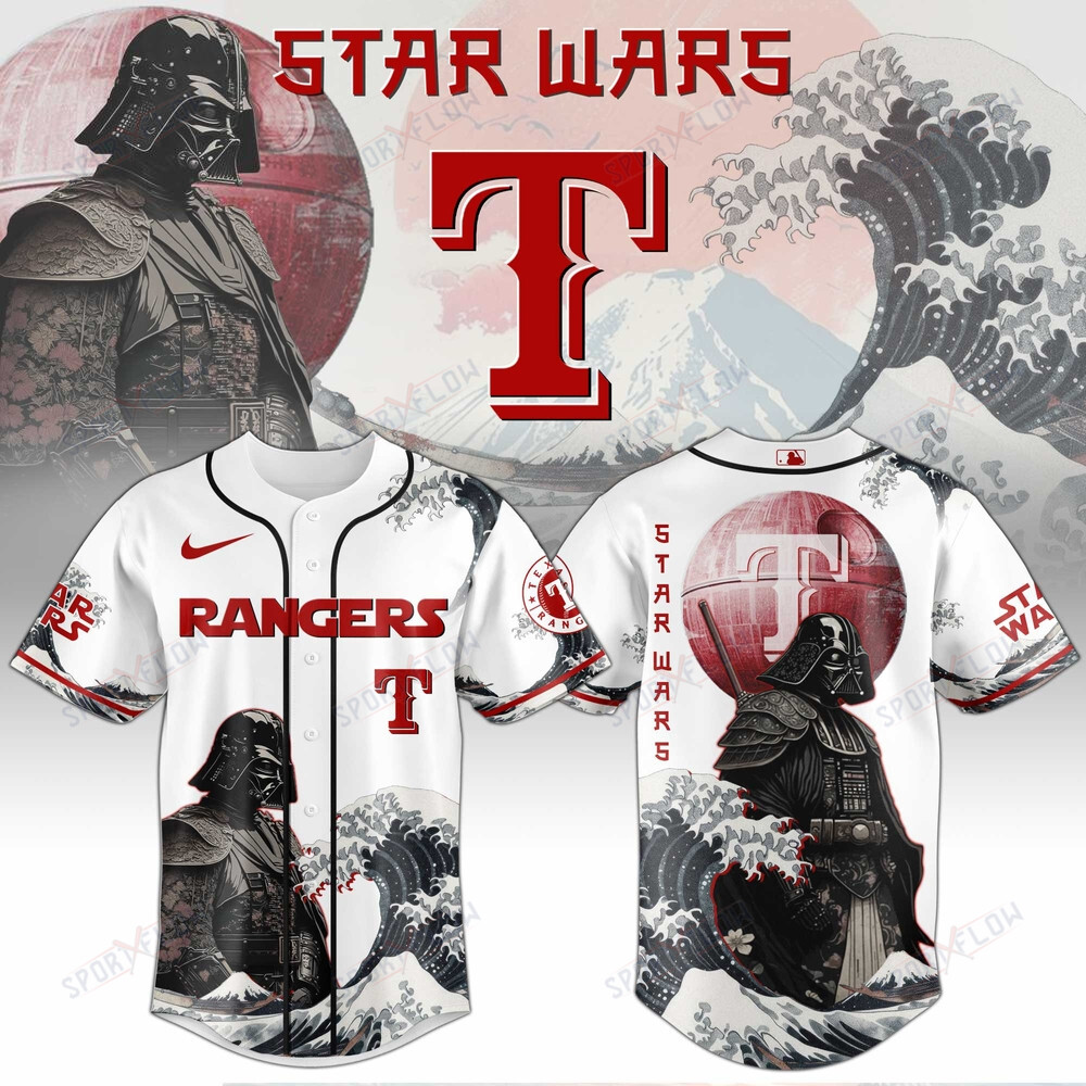 Gohipanda - Texas Rangers X Star Wars Darth Vader Japanese Aesthetic Baseball Jersey