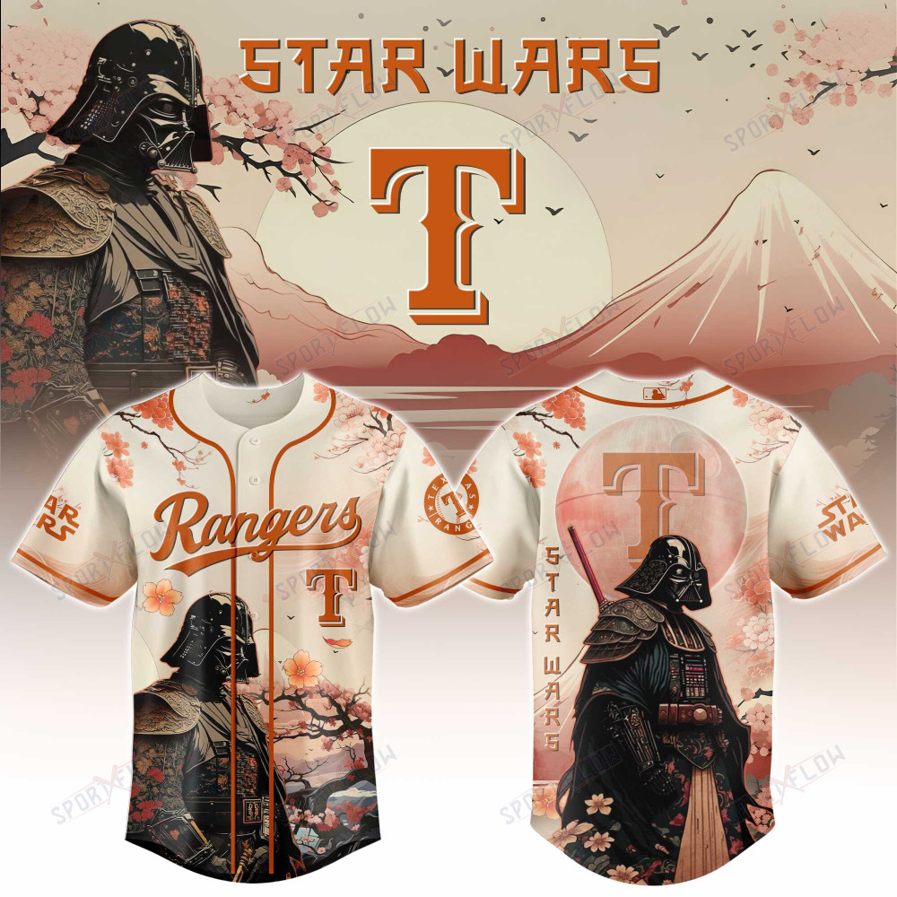 Gohipanda - Texas Rangers X Star Wars Darth Vader Samurai Lord Baseball Jersey