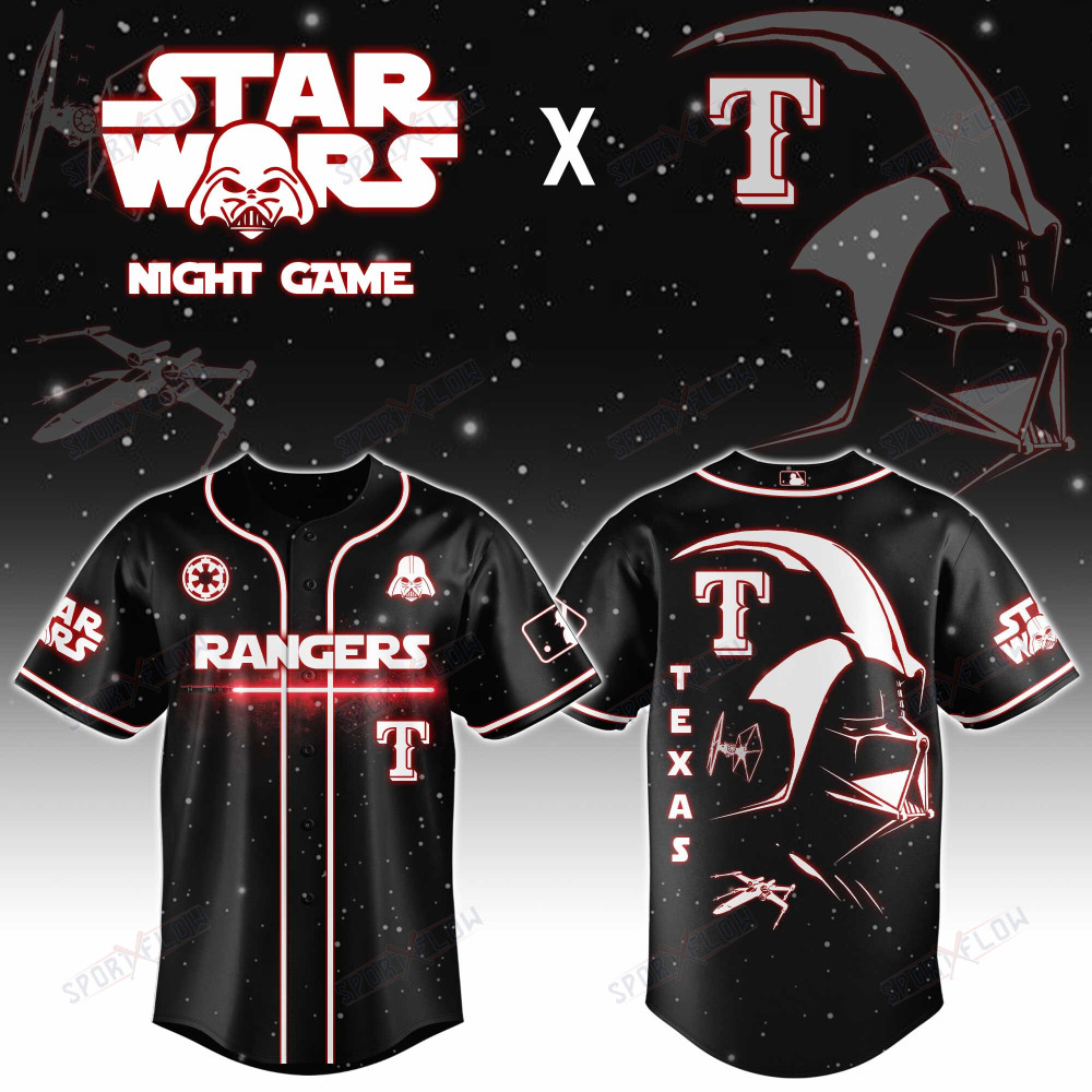 Gohipanda - Texas Rangers X Star Wars Darth Vader Sith Lord Night Game Baseball Jersey