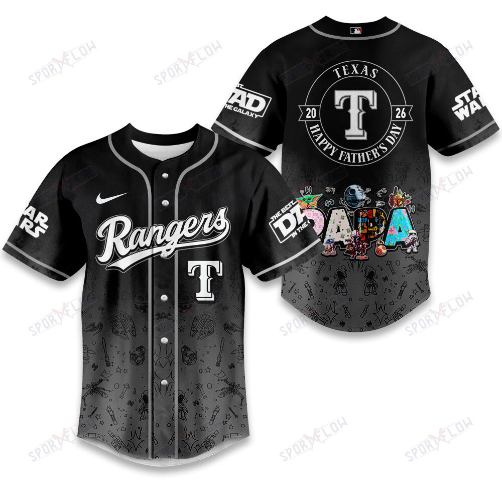 Gohipanda - Texas Rangers X Star Wars Father'S Day Masterwork Baseball Jersey