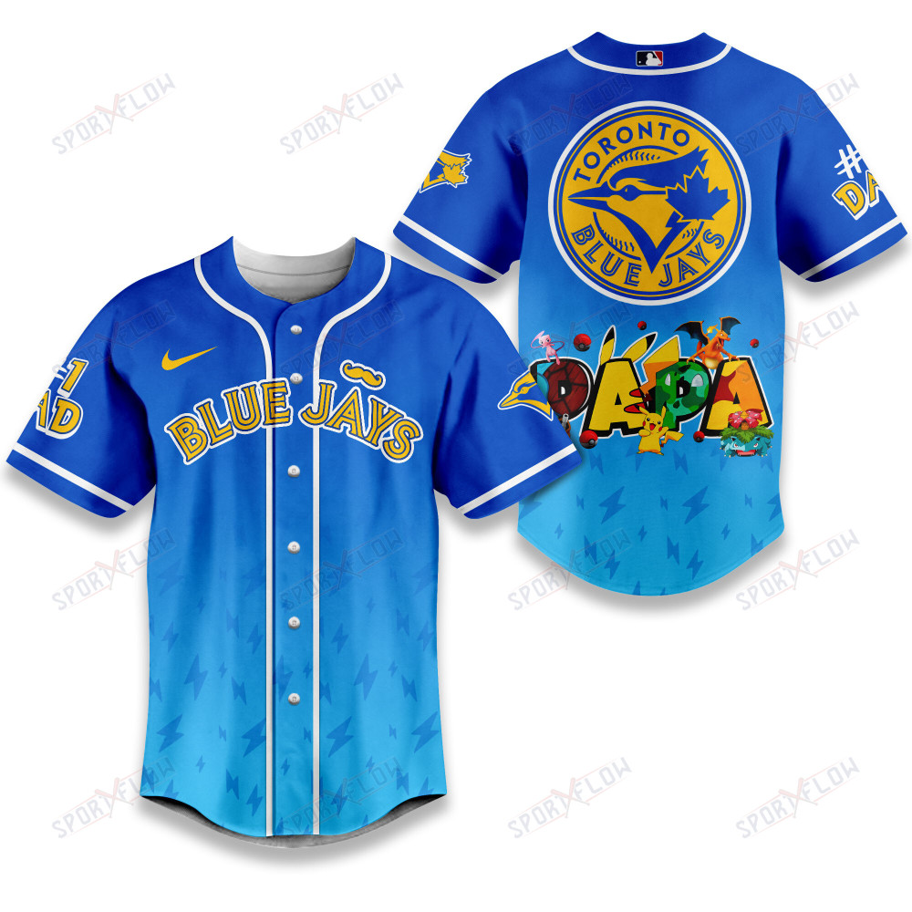 Gohipanda - Toronto Blue Jays Lightning Effect "Papa" Pokemon Graphic Baseball Jersey