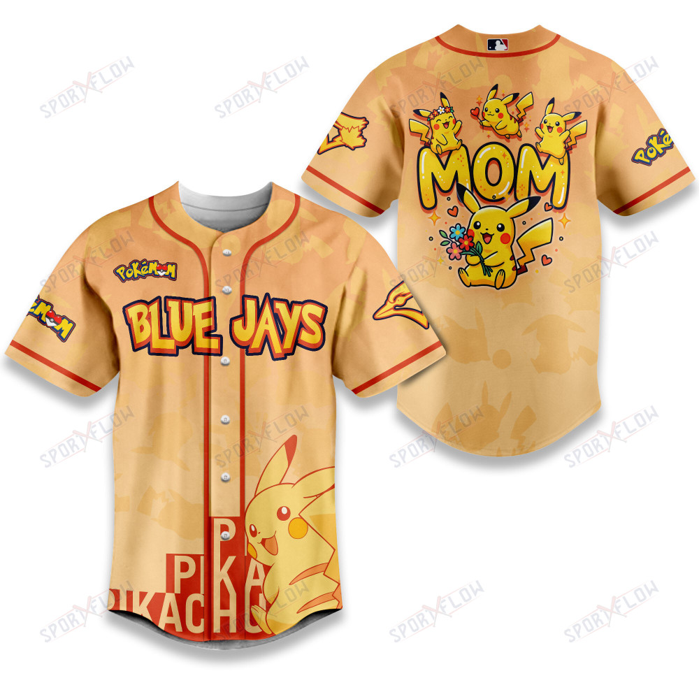 Gohipanda - Toronto Blue Jays Pikachu Mom Art Baseball Jersey