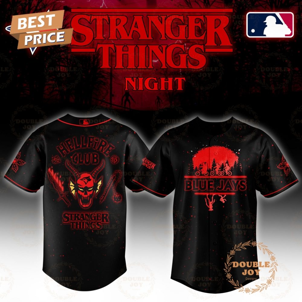 Gohipanda - Toronto Blue Jays Stranger Things Night Hell Fire Club Limited Edition Baseball Jersey