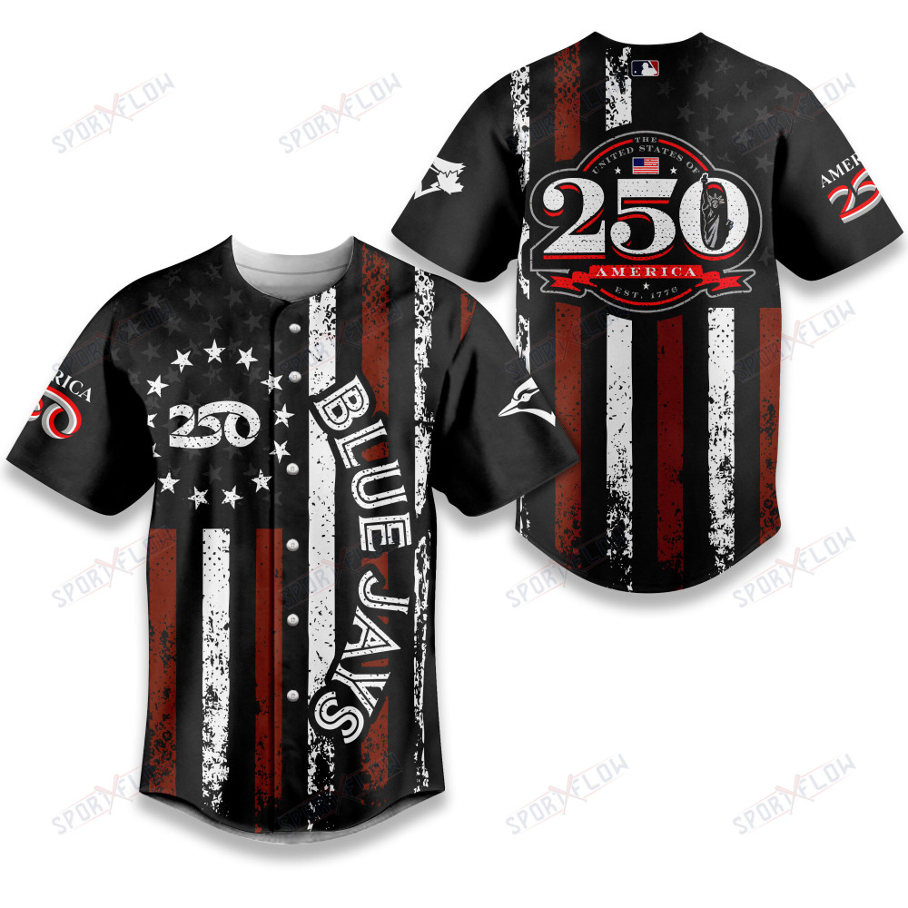 Gohipanda - Toronto Blue Jays X America’S 250 Years Of Glory Baseball Jersey