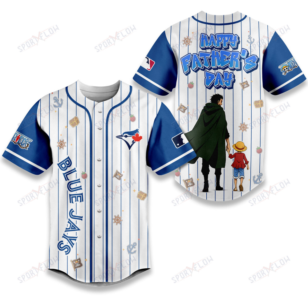 Gohipanda - Toronto Blue Jays X One Piece Dragon & Luffy Dad Baseball Jersey
