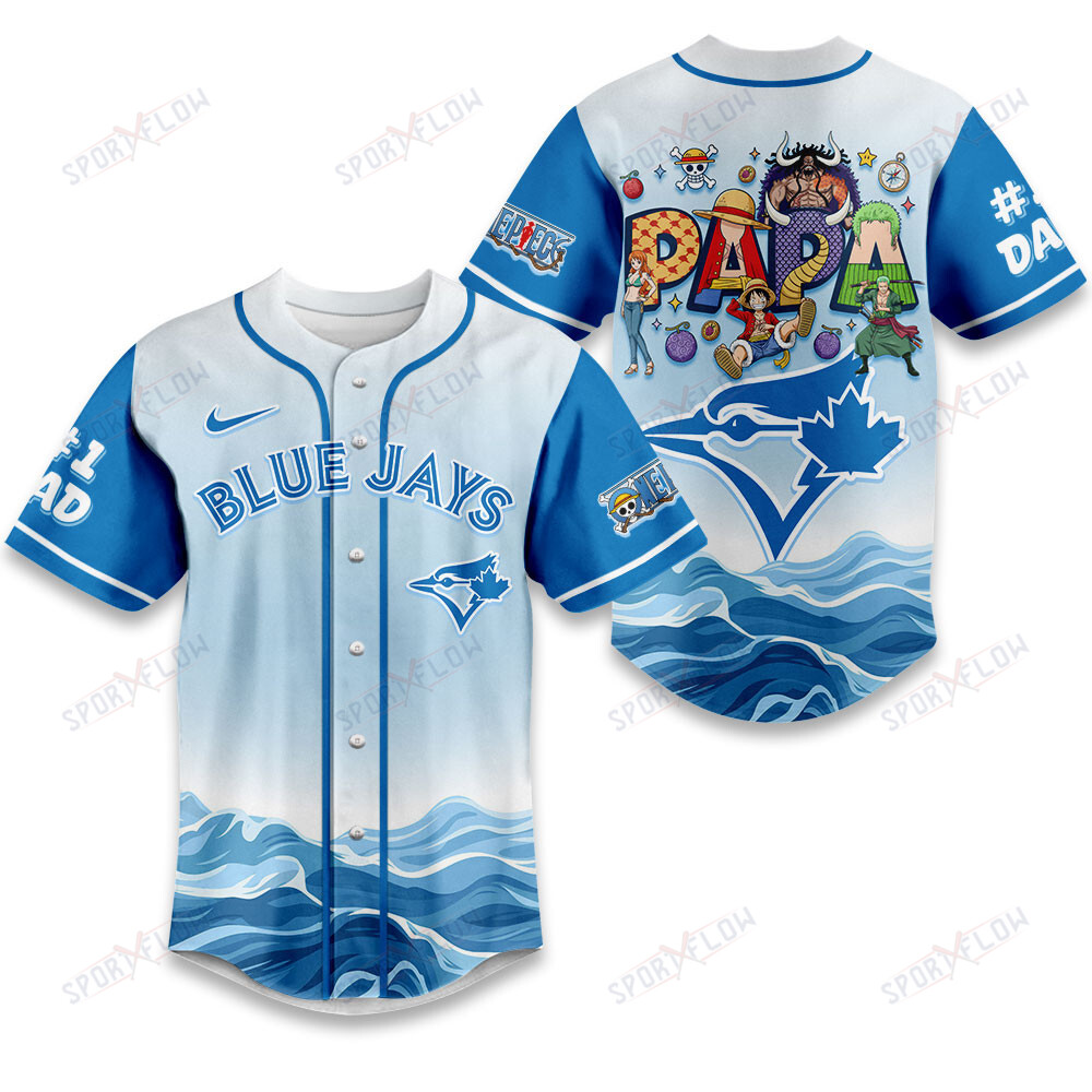 Gohipanda - Toronto Blue Jays X One Piece Grand Line Papa Father'S Day Baseball Jersey