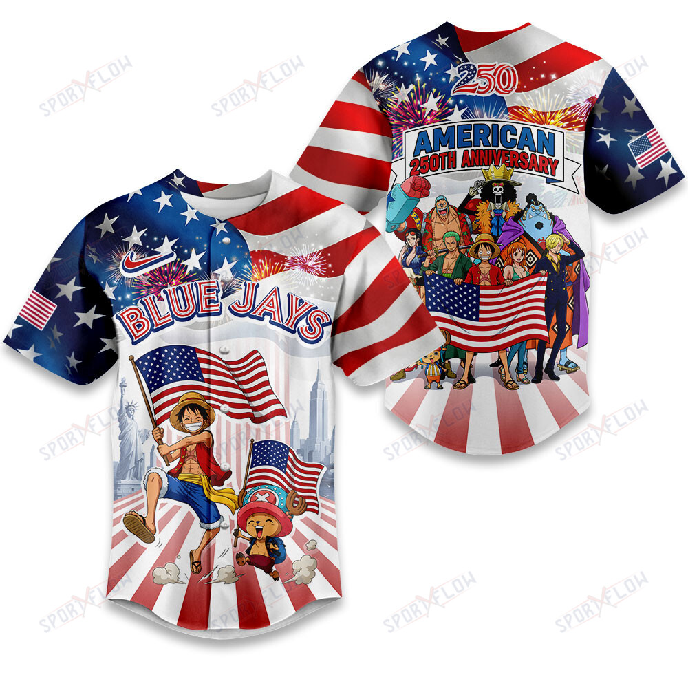 Gohipanda - Toronto Blue Jays X One Piece United States Of America 250 Baseball Jersey