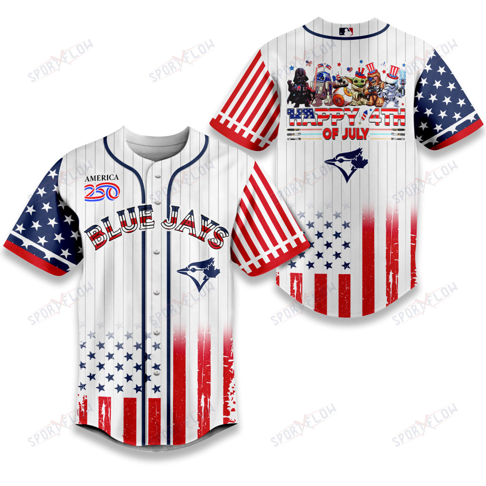 Gohipanda - Toronto Blue Jays X Star Wars Happy America 250 Years Baseball Jersey