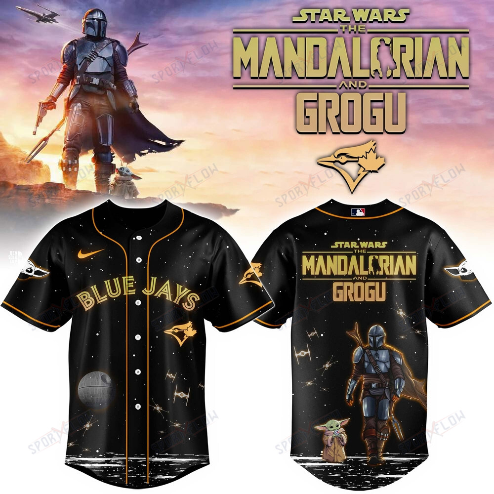 Gohipanda - Toronto Blue Jays X Star Wars Mandalorian & Grogu Special Baseball Jersey