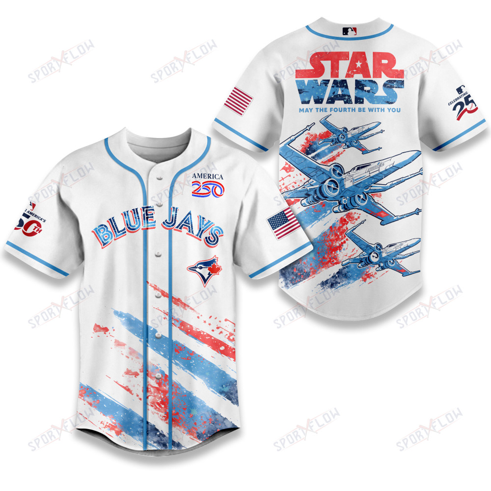 Gohipanda - Toronto Blue Jays X Star Wars X-Wing America 250 July 4Th Baseball Jersey