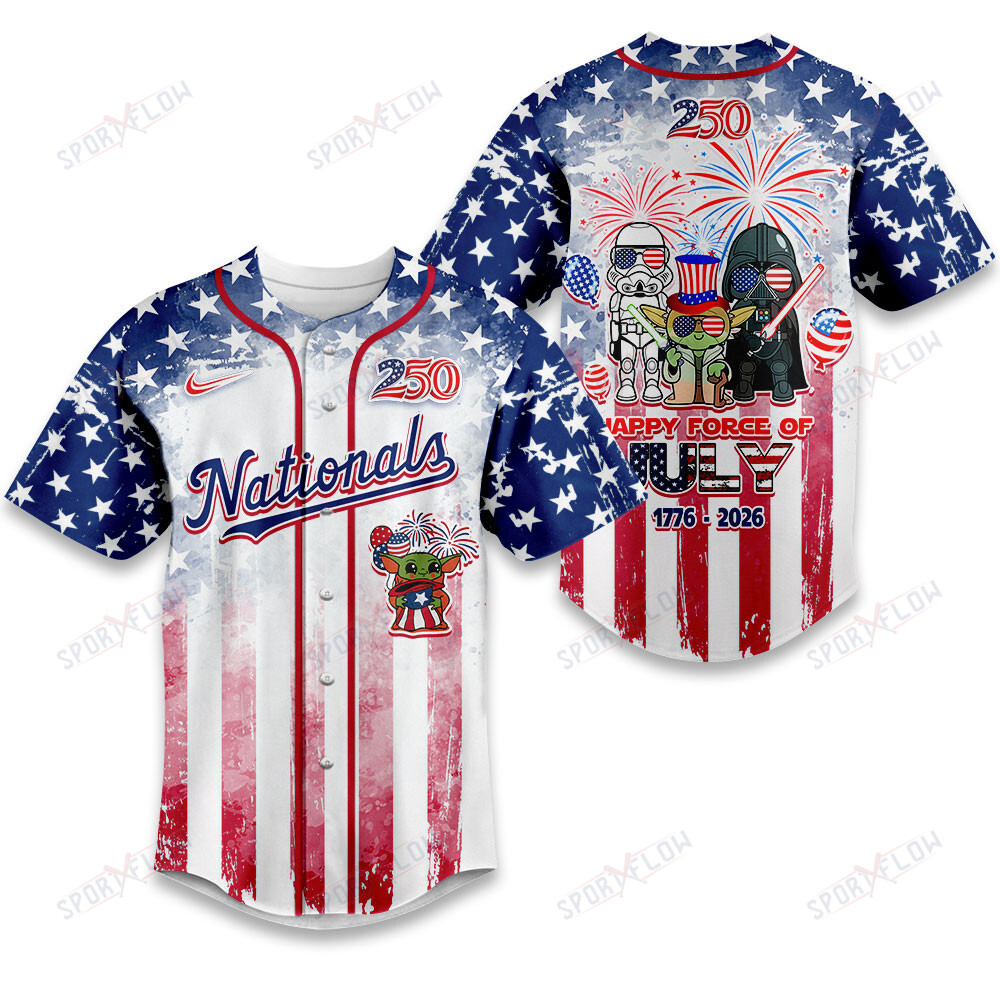 Gohipanda - Washington Nationals Star Wars America 250 Force Of July Baseball Jersey