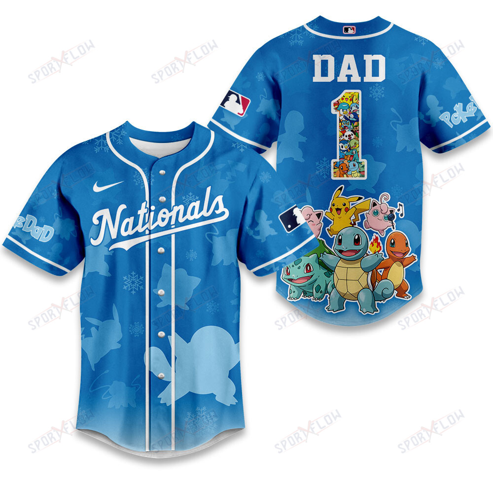 Gohipanda - Washington Nationals X Pokemon Ultimate Dad Edition Baseball Jersey