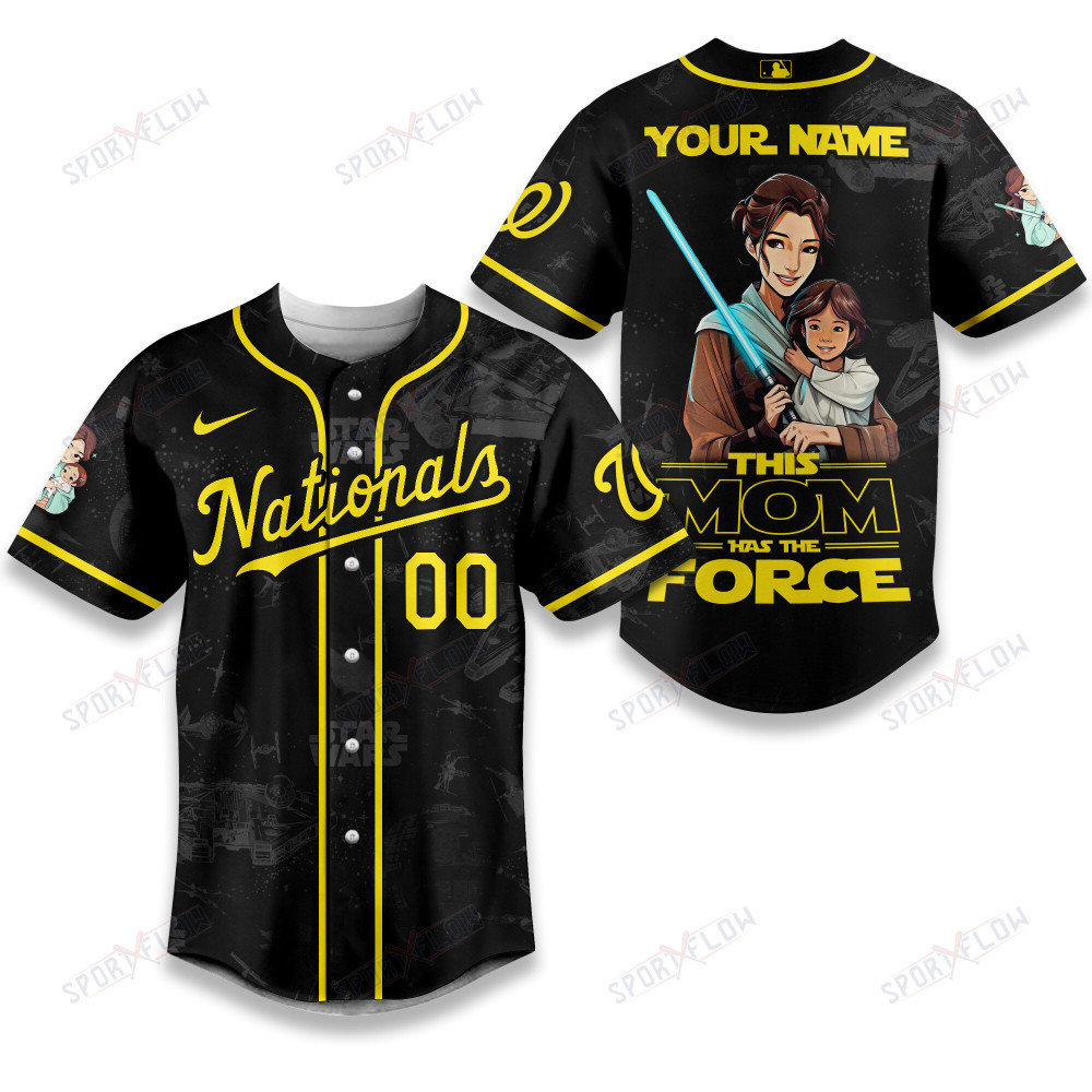 Gohipanda - Washington Nationals X Star Wars This Mom Has The Force Baseball Jersey